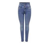 ONLY Onlhush HW Corsage Skinny DNM ANA Jeans Fit, Media Blu Denim, (XL) W x 32L Donna