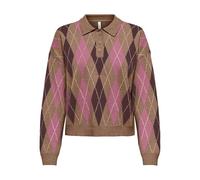 ONLY Onlibi LS Check Polo CC Knt, Cocco tostato, L Donna