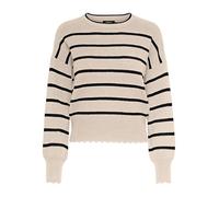 ONLY Onlibi LS O-Neck Noos Knt Maglione, Whitecap Gray/Stripes:w. Black, L Donna