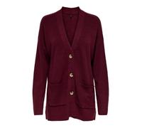 ONLY Onlibi LS Rib Loose Cardigan CC Knt, Cabernet, XS Donna