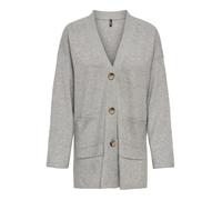 ONLY Onlibi LS Rib Loose Cardigan CC Knt, Melange Grigio Medio, L Donna