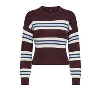 ONLY Onlibi LS Stripe O-Neck CC Knt, Cioccolato decadente, M Donna