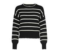 ONLY Onlibi LS Stripe O-Neck CC Knt - Maglione da Donna, Taglia M, Colore: Nero/Bianco