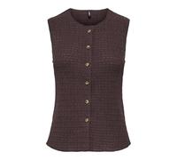 Only - Gilet in seersucker marrone in coordinato 34