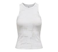 ONLY Onlisla S/L O-Neck Coated Top Jrs, Bianco, S Donna