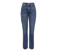 Only Onljaci MW Straight DNM Cro209 Noos Jeans, Medium Blue Denim, 27W x 32L Donna