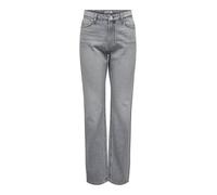 ONLY Onljaci MW Straight DNM Sty672 Jeans, Denim Grigio Medio, 32W x 30L Donna