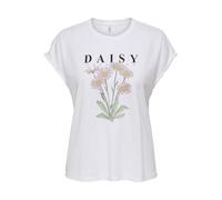Only Onljany New S/S O-Neck Print Top Box Jrs, Bianco, M Donna