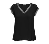 ONLY Onljasmina S/S V-Neck Lace Top Noos Ptm, Nero, S Donna