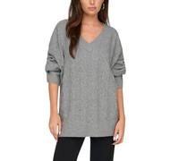 ONLY Onljeanett Life L/S Cable V-Neck CC Knt Maglione Lavorato a Maglia, Chiaro Grigio Melange, M Donna