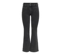 ONLY Onljudy - Pantaloni Svasati da Donna, con Tasca Media, DNM, Nero Lavato, XXS/32L