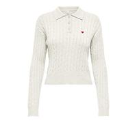 ONLY Onlkatia LS Cable Polo CC Knt, Baby's Breath, S Donna
