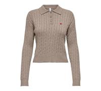ONLY Onlkatia LS Cable - Polo CC Knt, Mocha Meringue, S