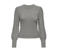 ONLY Onlkatia LS Struc Puff Oneck CC Knt Pullover, Melange Grigio Medio, S Donna
