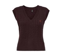 ONLY Onlkatia SL Cable V-Neck Vest CC Knt, Cioccolato decadente, S Donna