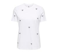 ONLY Onlketty Life S/S O-Neck Top Jrs Noos, Bianco, S Donna