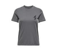 ONLY Onlkita Life Reg S/S Notes Top Box Jrs T-Shirt, Magnete/Stampa: Key, L Donna