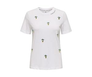 ONLY Onlkita Life Reg S/S Pineapple Top Jrs, Bianco, S