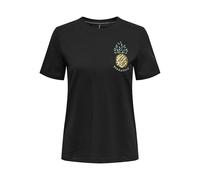 ONLY Onlkita Life Reg S/S Pineapple Top Jrs, Nero, S Donna