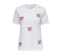 ONLY Onlkita Life Reg S/S Print Top Noos, Bianco, M Donna