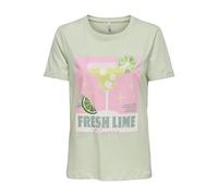 ONLY Onlkita Life S/S Drinks Top Box Jrs, Giglio Verde, M Donna