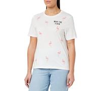 ONLY Onlkita Reg S/S Flamingle Top Box Jrs T-Shirt, Bianco Luminoso: Fenicottero, S Donna