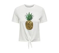 ONLY Onlkita S/S Fruit Knot Top Box Jrs, Bianco, XL