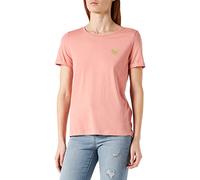 ONLY Onlkita S/S Logo Top Noos T-Shirt, Rosetta/Stampa: Oro Glitter a Forma di Cuore, XS Donna