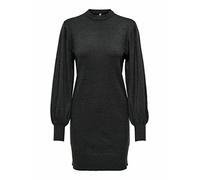 ONLY ONLLABELLE Life L/S Dress Knt Noos Vestito, Grigio Scuro mélange, S Donna