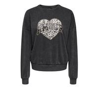 ONLY Onllauren Life L/S Animal O-Neck CC Swt, Nero, XL Donna