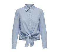 Only Camicia da Donna ONLLECEY LS DNM Noos con nodo a righe Blu Medio