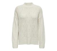 ONLY Onlleise Freya LS High Neck Knt Maglione, Bianco e Grigio, XS Donna