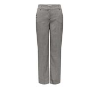 ONLY Onllettie MW STR Check Pant TLR Pantaloni, Black/Checks: Pumice Stone + Cloud Dancer, 40W x 32L Donna