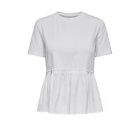 ONLY Onllia S/S O-Neck Mix Top Box Jrs, Bianco, XL Donna
