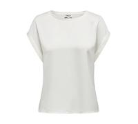 ONLY Onllieke S/S Satin Mix Top Wvn Noos Camicia a Maniche Corte, Bianco, M Donna