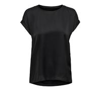 ONLY Onllieke S/S Satin Mix Top Wvn Noos Camicia a Maniche Corte, Nero, M Donna