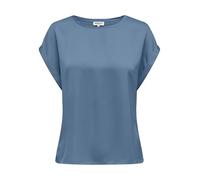ONLY Onllieke S/S Satin Mix Wvn Noos Top con Scollo O E Maniche Corte per Lo Stile Femminile, Coronet Blue, S Donna