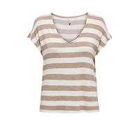 ONLY Onllira Life S/S V-Neck Top Jrs Noos, Mocha Meringa 1, XS Donna
