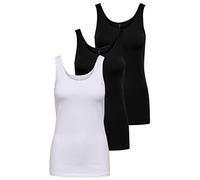 ONLY Onllive Love - Canotta da Donna Noos, Bianco/Nero (1 x Bianco/2 x Nero), XXL