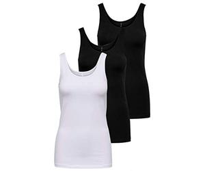 ONLY Onllive Love - Canotta da Donna Noos, Bianco/Nero (1 x Bianco/2 x Nero), XXL
