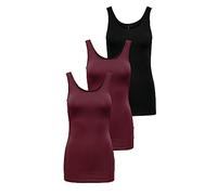 ONLY Onllive Love - Canotta da Donna Noos, Rosso/Nero (2 Porte Royale/ 1 Nero), L