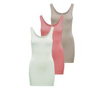 ONLY Onllive Love Long Tank Noos Top da donna, Confezione da 3 (cielo chiaro, albicocca marchiata, grigio chateau), XXL