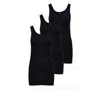 ONLY Onllive Love Long Tank Noos Top da Donna, Nero (3 X Black), XS