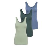 ONLY Onllive Love Tank Noos, Verde/Blu (1 X Desert Sage/1 X Balsamo Green/1 X China Blue), XL
