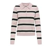 ONLY - Polo in maglia rosa a righe 40
