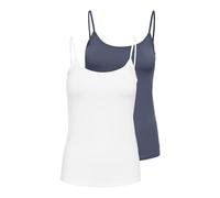 ONLY Onllove Singlet da Donna, Confezione da 2 Pezzi, Jrs Noos, Bianco, M