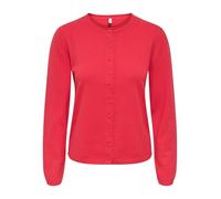 ONLY Onlloyal Life LS O-Neck Button Cardi Knt, Rosso-Mars Red, XS Donna