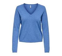Only Maglione Onlloyal Life in maglia Scollo a V Maniche lunghe Blu Oltremare XS