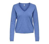 ONLY Onlloyal Life LS V-Neck Pullover Knt Nca, Blu Oltremare, XS