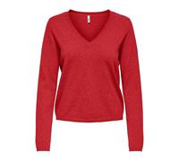 ONLY Onlloyal Life LS V-Neck Pullover Knt Nca, Rosso - Mars Red, L